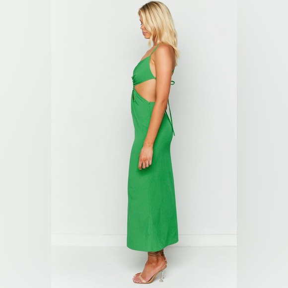 Beginning Boutique Trixy Green Cut Out Maxi Dress - Picture 3 of 8
